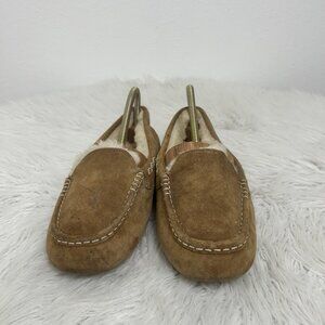 UGG Ansley Slippers Chestnut Brown Sheepskin Fur Lined Women's Size 9
